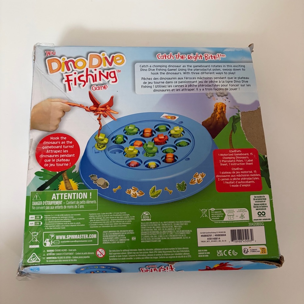 Dino Dive Fishing Game Spin Master Dinosaur Kids Interactive Tabletop Activity - Picture 3 of 6